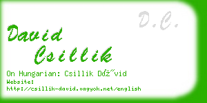 david csillik business card